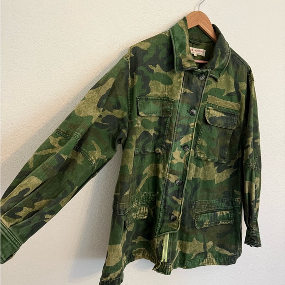 Free People Seize The Day Camo Jacket Womens Size M Military Utility Camouflage - Picture 3 of 11